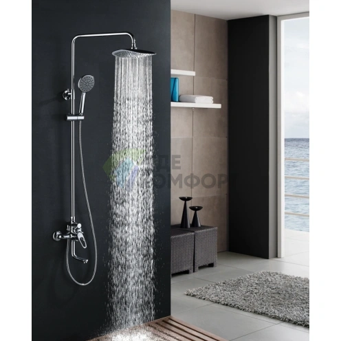 Угловая душевая стойка Lemark Omega LM3162C: стильный дизайн и компактные размеры - фото 2