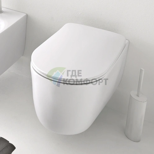 Унитаз подвесной безободковый Kerasan Nolita 55x35 см, белый матовый (531430) - фото 1