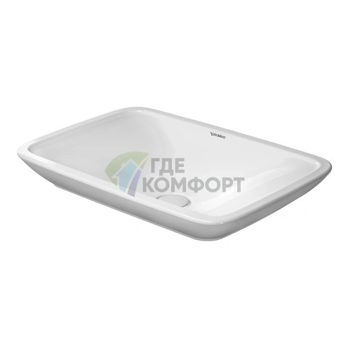 Раковина Duravit PuraVida накладная белая: без перелива и площадки под смеситель, в комплекте крепление и выпуск с керамической крышкой (369700000) - фото 1