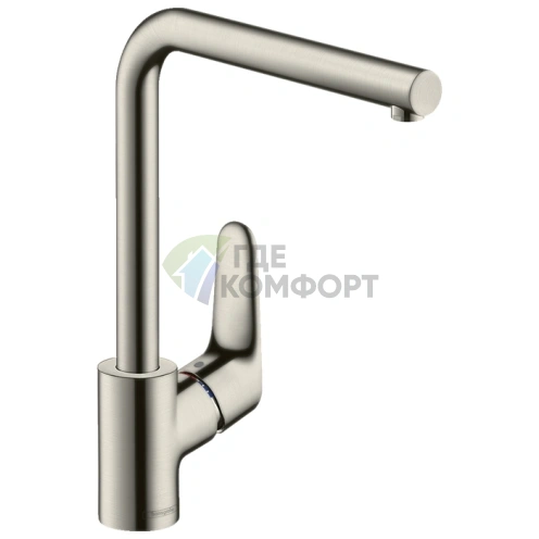 Кухонный смеситель Hansgrohe Focus M41 однорычажный, цвет под сталь (31827800) - фото 1