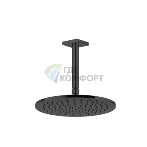 Потолочная душевая головка GESSI Rilievo 250 мм, шарнирная, цвет nero XL (59152#299) - фото 1