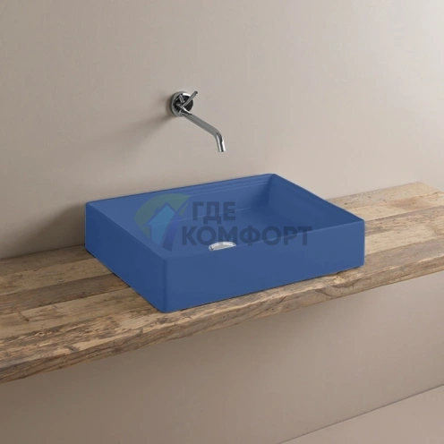 Накладная раковина Artceram SCALINO 38×55 см без отверстия под смеситель, цвет Blu Zaffiro - фото 1