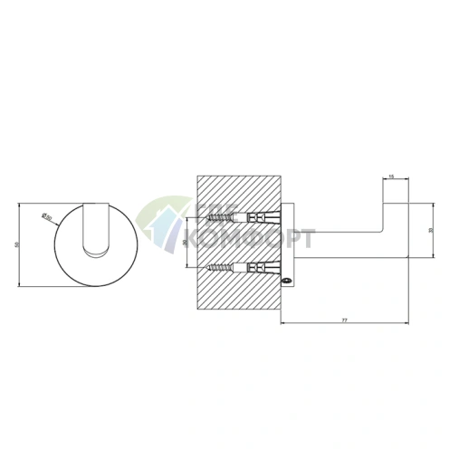 Стильный настенный крючок Gessi Tondo в медном покрытии Copper PVD (63621#030) - фото 2