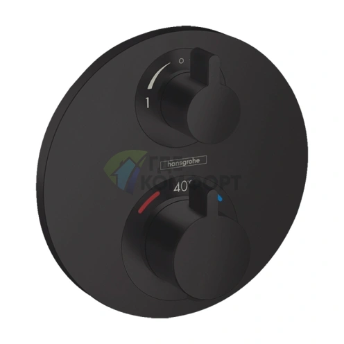 Термостат для душа Hansgrohe Ecostat S: 2 источника, черный мат (15758670) - фото 1