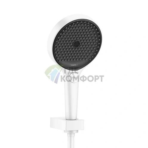 Душевой набор HG Rainfinity с ручным душем 130 мм, 3 режимами, держателем и шлангом 1,6 м (белый матовый) (26851700) - фото 1