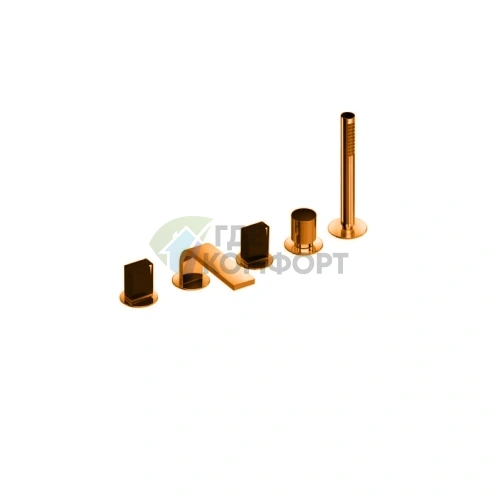 Смеситель для ванны Fantini Venezia с ручным душем, 5 отверстий, цвет Matt Copper (29 P9 N565S) - фото 1