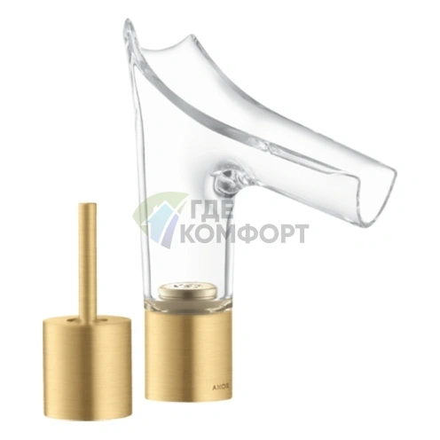 Смеситель для раковины AX Starck V двухвтулочный, шлифованное золото (12115250) - фото 1
