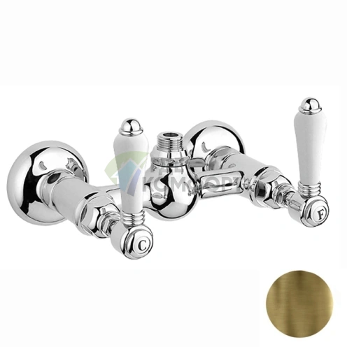 Смеситель для душа Nicolazzi P.m. Blanc с керамическими ручками, бронза (1425BZ78) - фото 1