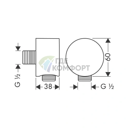 Смеситель AX Starck Fixfit для ванны шланговый, шлифованное золото (27451250) - фото 2