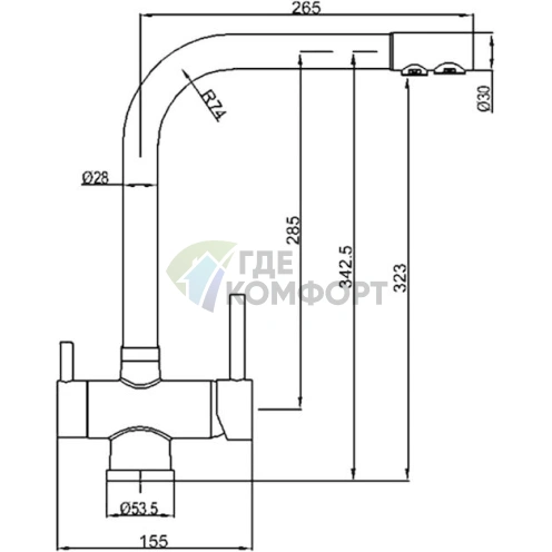 Смеситель для кухни Zorg ZR 348 YF хром-черный - фото 2