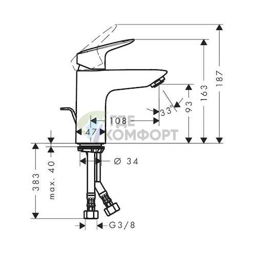 Смеситель для раковины Hansgrohe Logis 71100000: эргономичный и практичный - фото 6