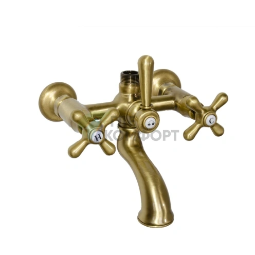 Смеситель для ванны Nicolazzi Nuova Brenta с переключателем душ/ванна и верхним выводом 3/4, бронза (2500BZ) - фото 1