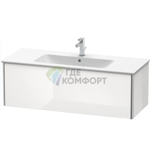 База под раковину Duravit XSquare 1210 мм с выдвижным ящиком, белая глянцевая (XS407402222) - фото 1