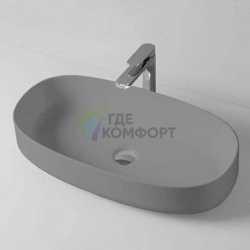 Раковина Artceram Cognac 68×35 см накладная grigio oliva (COL005 15 00) - фото 1