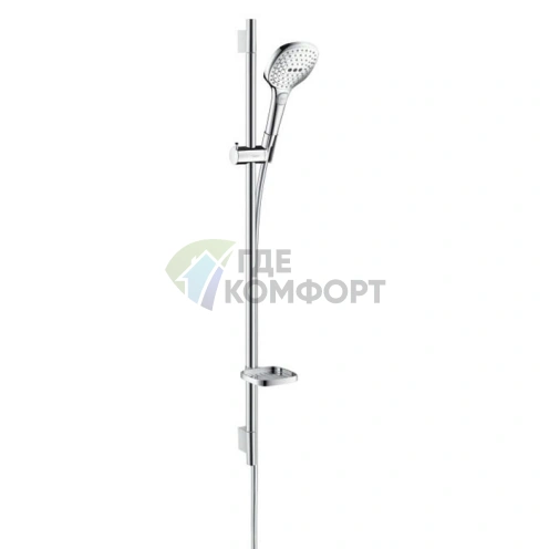 Душевой набор HG Raindance Select E: штанга 900 мм с функцией RainAir и WhirlAir, ручной душ 120 мм (26621400) - фото 1