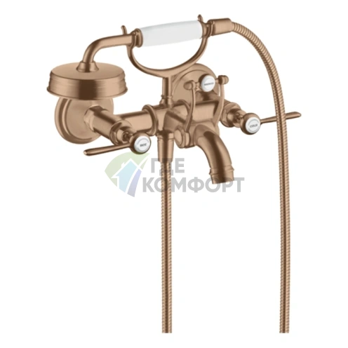 Стильный смеситель AX Montreux для ванны в цвете шлифованное красное золото (16551310) - фото 1