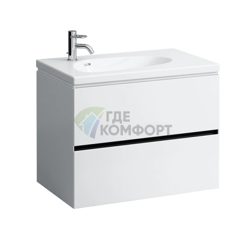 Тумба под раковину Laufen Palomba с двумя выдвижными ящиками, 78.5x49.5x59 см, белый матовый (4.0720.2.180.220.1) - фото 1