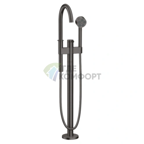 Напольный смеситель для ванны AX One цвет шлифованный черный хром (48440340) - фото 1