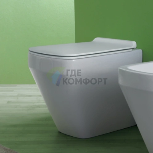 Приставной унитаз Simas Baden Baden безободковый 56×36 см (BB01bi) - фото 1