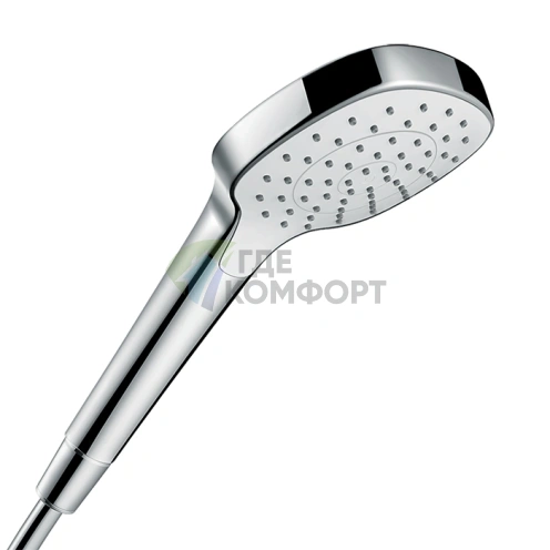 Ручной душ HG Croma Select E 110 с функцией Rain, EcoSmart 7 л/мин, цвет белый/хром (26816400) - фото 1