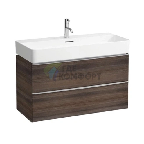 База под раковину LAUFEN Space 935 мм с двумя ящиками, цвет темный вяз (4.1020.2.160.103.1) - фото 1