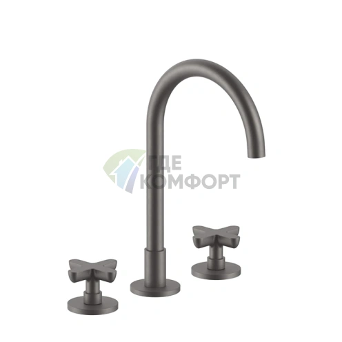 Смеситель для раковины Fantini Icona Classic с донным клапаном, 3 отверстия, матовая оружейная сталь (53 P5 R007) - фото 1