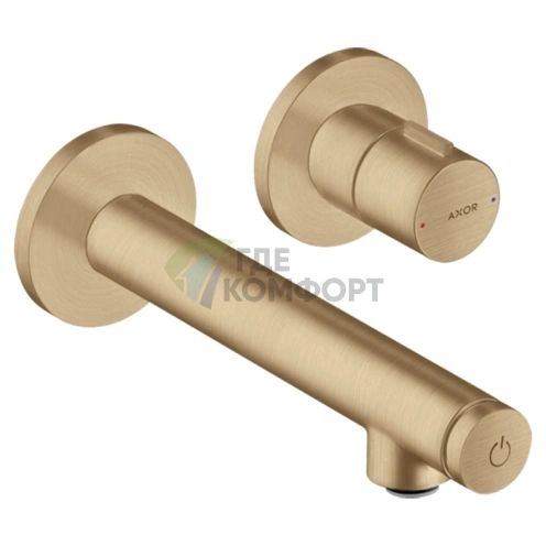 Смеситель для раковины AX Uno Select настенный в цвете шлифованная бронза (45112140) - фото 1