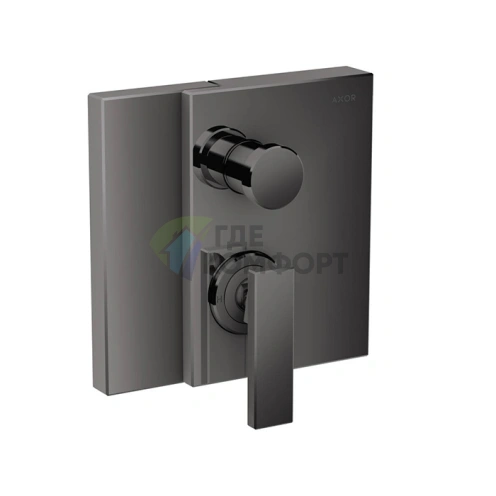 Встраиваемый смеситель для ванны AX Edge с защитой EN1717 в полированном черном цвете (46420330) - фото 1