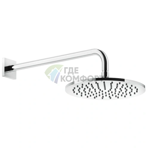 GESSI Rilievo Шарнирная душевая головка для настенного монтажа 250 мм, хром (59148#031) - фото 1
