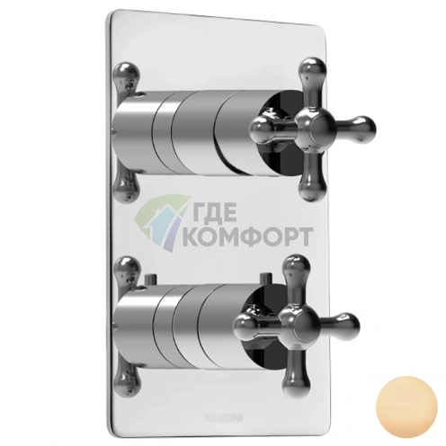 Термостат для душа Bossini Liberty встраиваемый с девиатором, античная бронза (Z00068.022) - фото 1