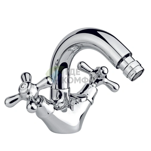 Смеситель для биде Nicolazzi Nuova Brenta с двумя ручками и поворотным изливом 132 мм (2537CR) - фото 1