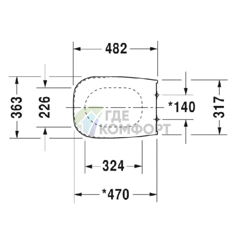 Сиденье для унитаза Duravit D-Code удлиненное съемное с петлями из нержавеющей стали, белое (62090096) - фото 2