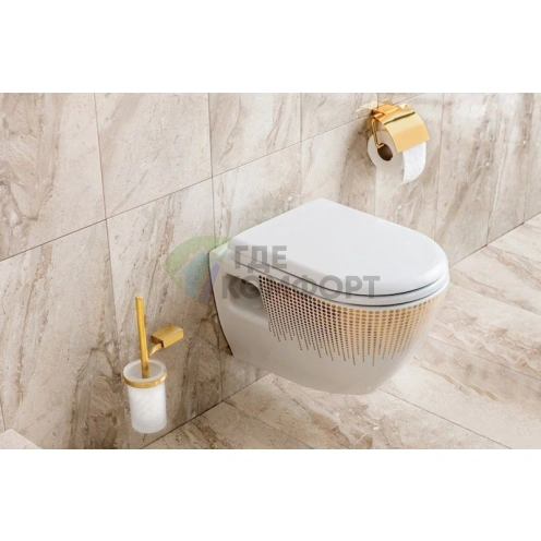 Подвесной унитаз Creavit TP325 — золото с круговым узором - фото 2