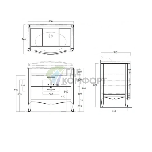 Раковина SIMAS Arcade 90x56 см белая с отверстием под смеситель - фото 2
