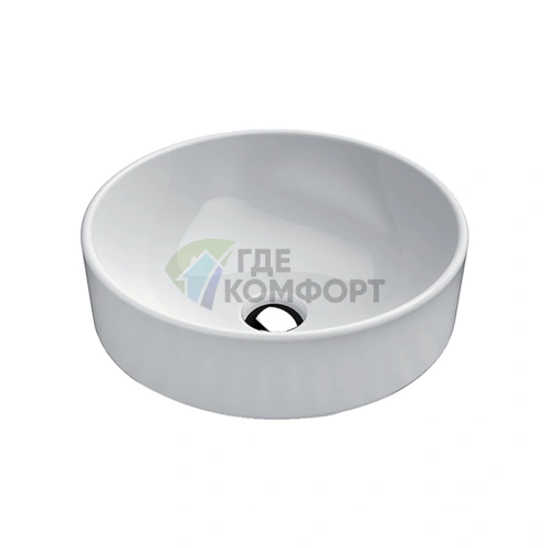 Накладная раковина GSI Pura без перелива 48x48 см, белая - фото 1