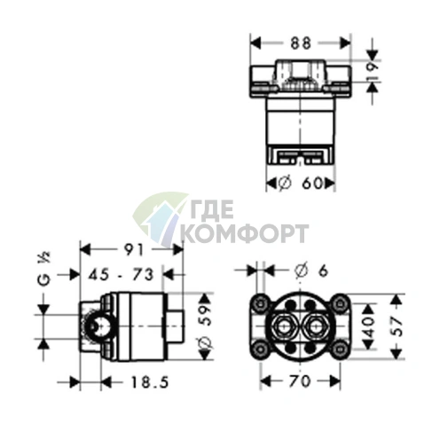 Стильный встраиваемый смеситель AX Starck для раковины с одним отверстием (10902180) - фото 2