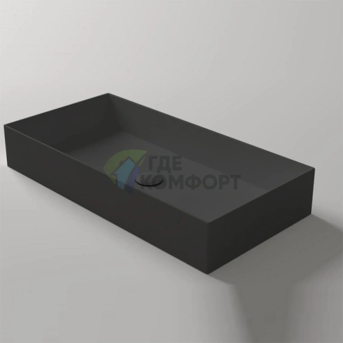 Раковина на столешницу SIMAS AGILE 80×40 см без перелива в цвете Nero Matt - фото 1