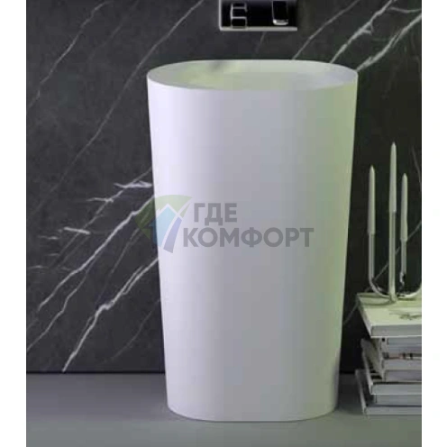 Отдельностоящая раковина KNIEF Pearl 50×40×90 см, белая матовая - фото 1