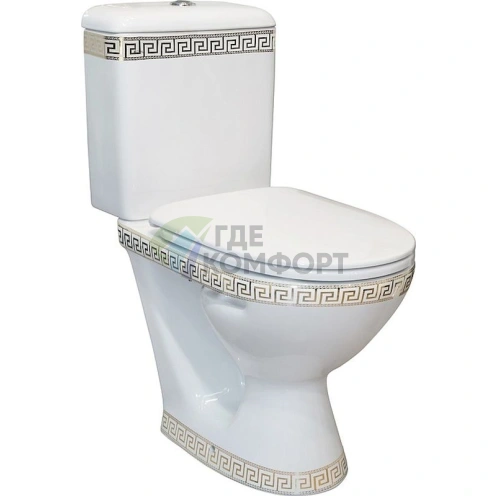 Унитаз-компакт Della Ancora Forza Super Plus 036 в роскошном золоте Версаче - фото 1