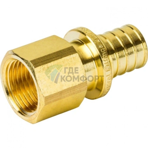 Переходник для труб из сшитого полиэтилена STOUT с внутренней резьбой ВР 20 x G 1/2 аксиальный - фото 12