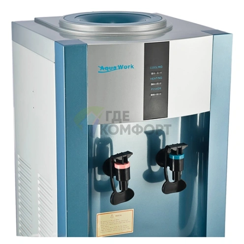Кулер для воды AquaWork AW 16LD/EN серебристо-синий - фото 3