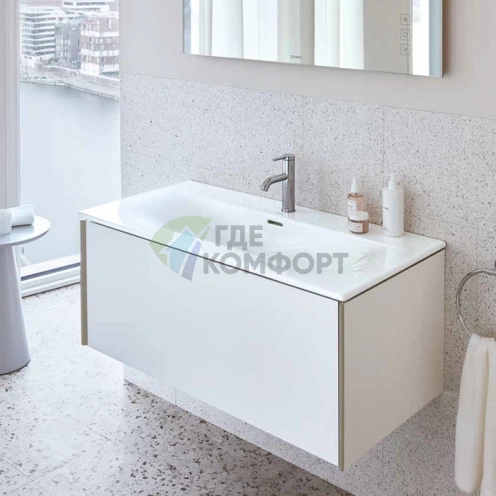 Подвесная тумба Duravit XViu 400x810x480 мм, белая глянцевая, с выдвижным отделением (XV40260B122) - фото 1