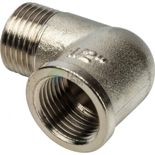 Угольник STOUT наружная/внутренняя резьба латунный НВ 1/2 никелированный - фото 4