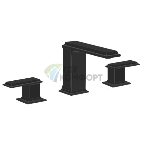 Смеситель для раковины Gessi Eleganza на 3 отверстия в элегантном черном металлике (46011#706) - фото 1