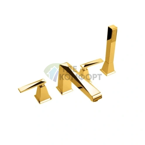 Смеситель Nicolazzi Vincent для ванны с ручным душем, излив 206 мм, золото (1004GO28) - фото 1