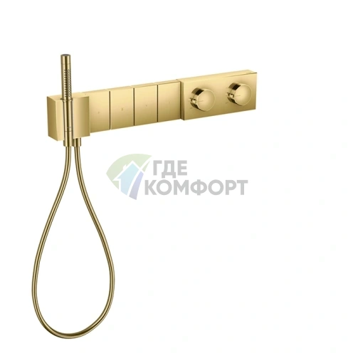Термостат для душа AX Edge на 4 выхода с ручным душем в полированном золоте (46720990) - фото 1
