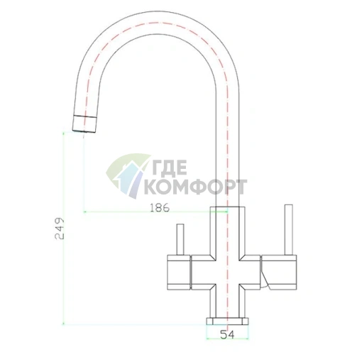 Кухонный смеситель Zorg Inox Veto из нержавеющей стали - фото 2