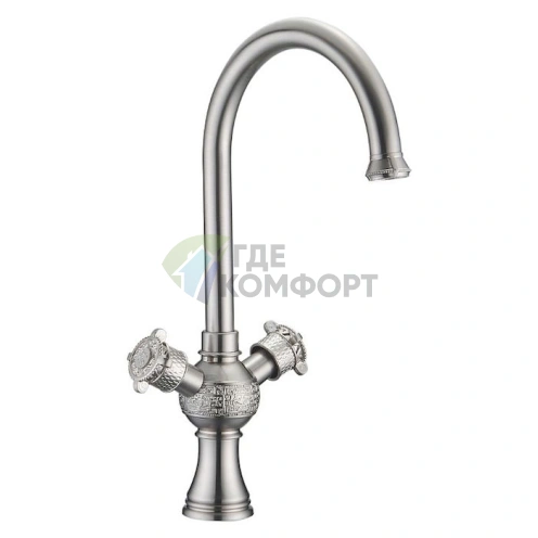 Смеситель для кухни Zorg Antic A 2004K-SL однорычажный со шлифованной сталью - фото 1