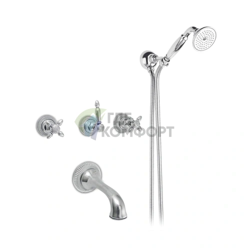 Настенный смеситель для ванны Nicolazzi Impero на 4 отверстия, хром (1203CR36) - фото 1