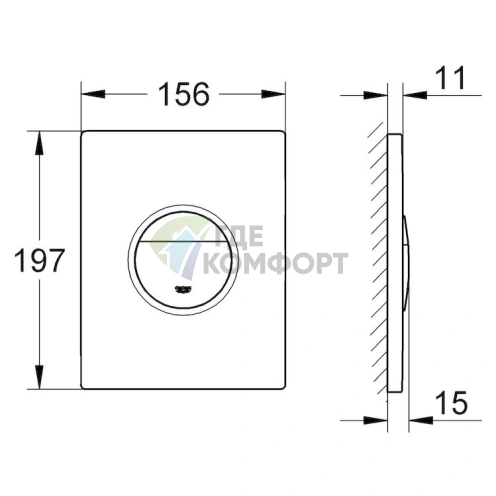 Кнопка смыва унитаза Grohe Nova Cosmopolitan 38847LI0 белая с черным - фото 9